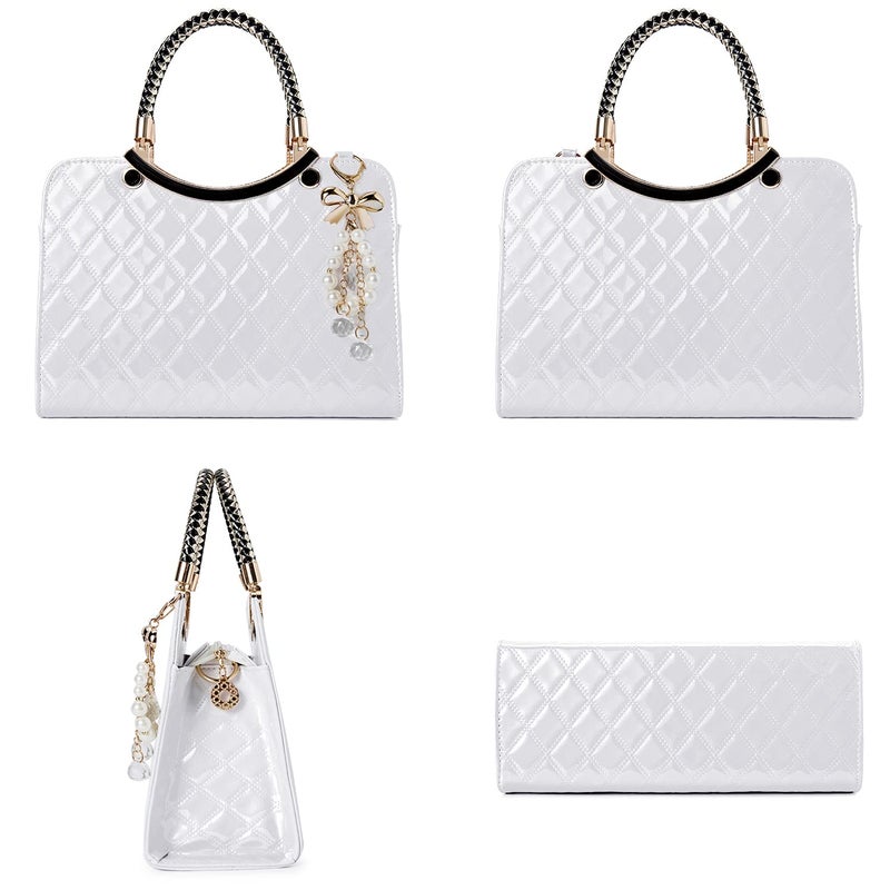TIBES Shiny Patent Leather Women Purses Satchel Handbags Ladies Fashion Top Handle Handbags Crossbody Shoulder Bags - Image 3